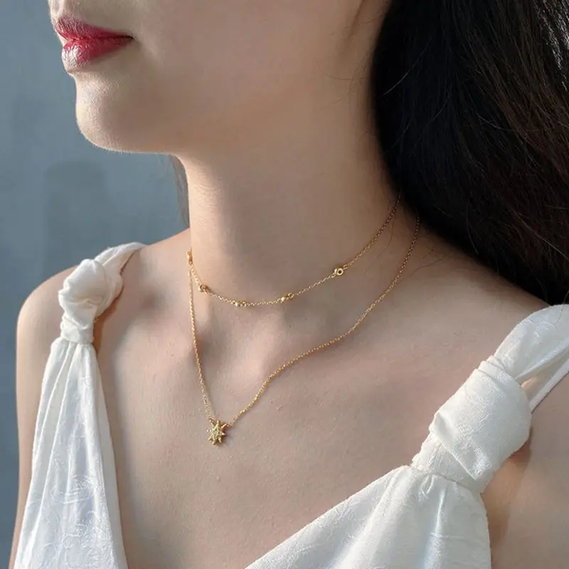 Женское колье из серебра 925 пробы с фианитом|Ожерелья| |