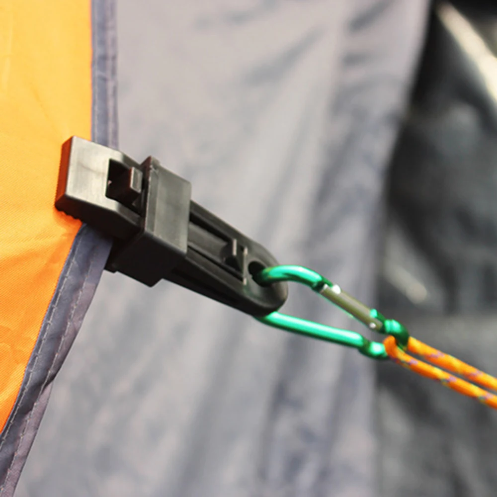 

10pcs Outdoor Camping Plastic Clip Tents Awning Accessoryories Tents Awning Wind Rope Clamp Awnings Random Color