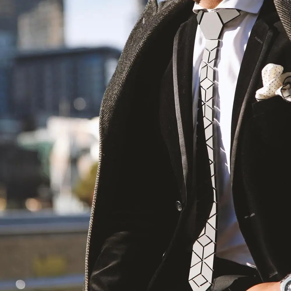 Модный геометрический черный галстук в клетку с бриллиантами официальная