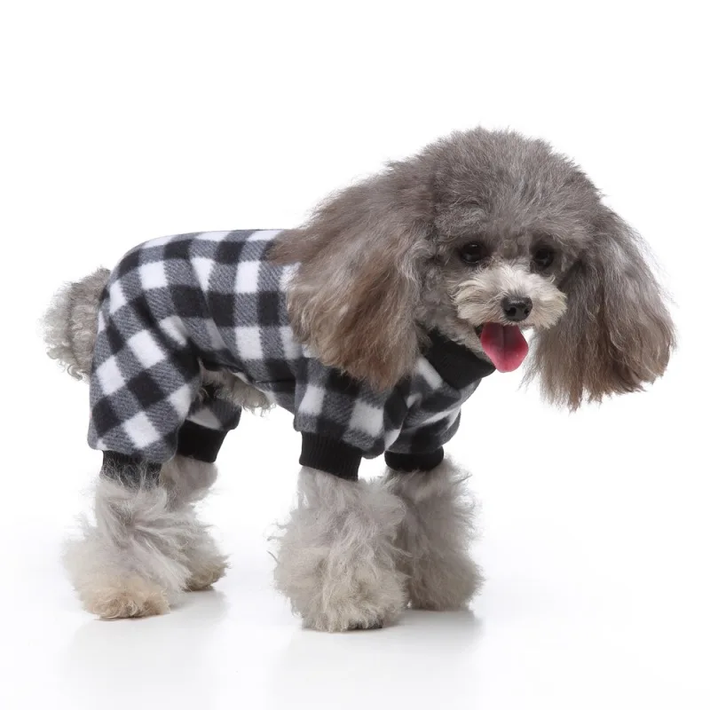 

Pet Dog Autumn Winter Costume Soft Comfortable Lovely Pajamas For Small Medium Dogs, Puppy Fashion plaid outfit