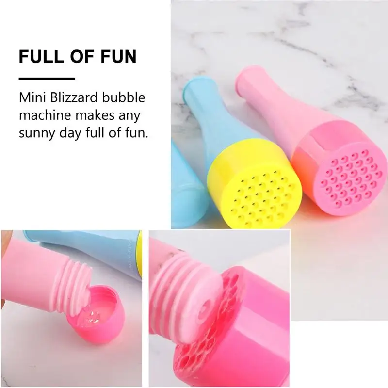 

4pcs Plastic Mini Blizzard Bubble Blower Set Portable Bubble Maker for Children