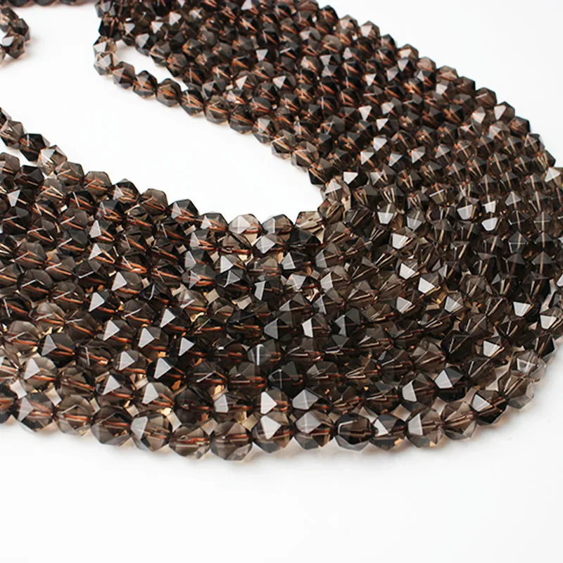 Бусины Из Натурального граненого коричневого чая LanLi 6/8/10/12 мм незакрепленные