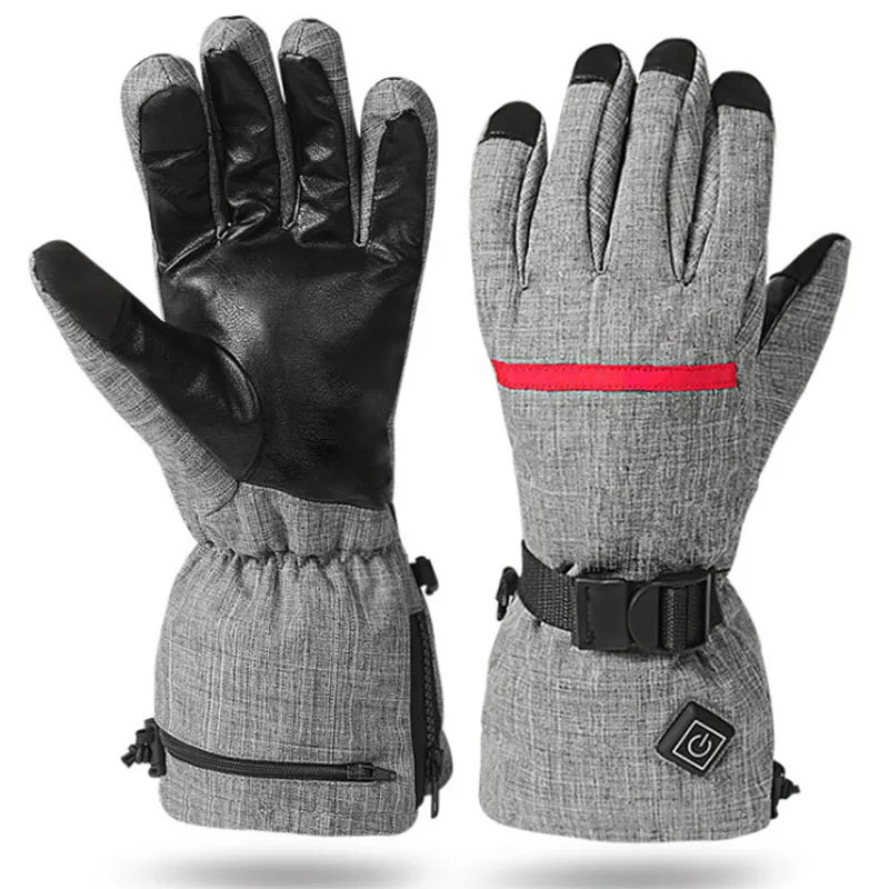 

Теплые перчатки с электрическим подогревом, водонепроницаемые и непромокаемые кожаные теплые перчатки для занятий спортом на открытом воз...