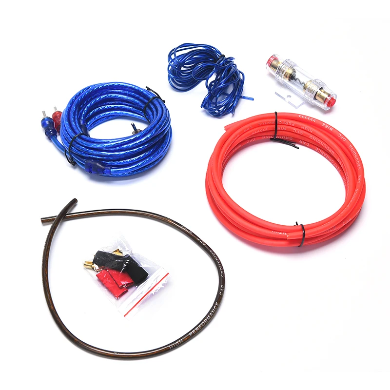 

60 AMP Fuse Holder 8GA Power Cable Subwoofer Speaker 1500W Car Audio Wire Wiring Amplifier Installation Kit