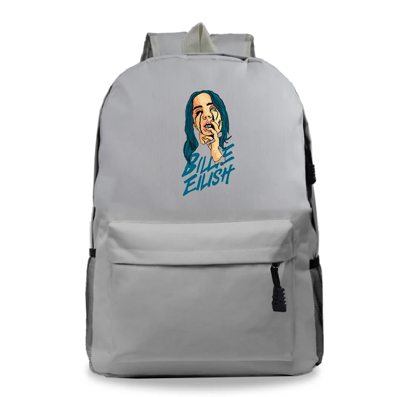 22 Plecak DJ Singer школьный Billie Eilish рюкзак и сумка A Dos Bad Gay Bookbag Bolso Mujer школьные сумки для девочек-подростков на молнии 8 - Цвет: 22