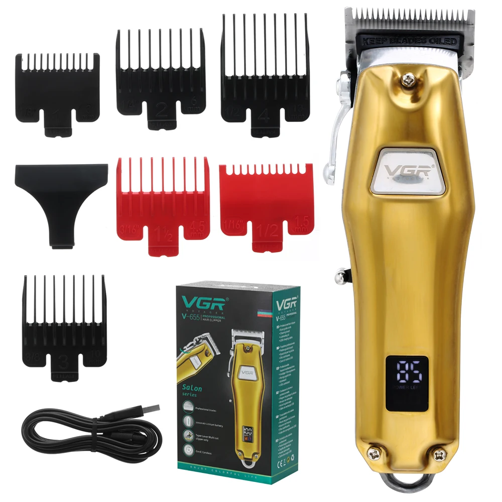 Машинка для стрижки волос Мужская металлическая золотистая 2021 | Бытовая техника