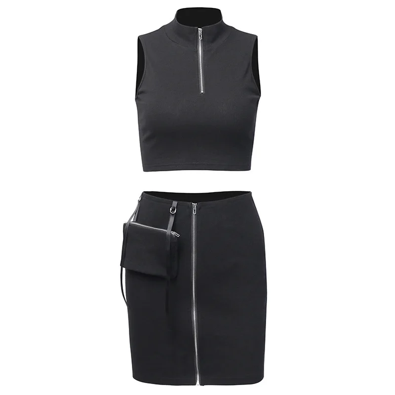 Женский комплект с юбкой genayoa из двух предметов сексуальные уличные комплекты 2