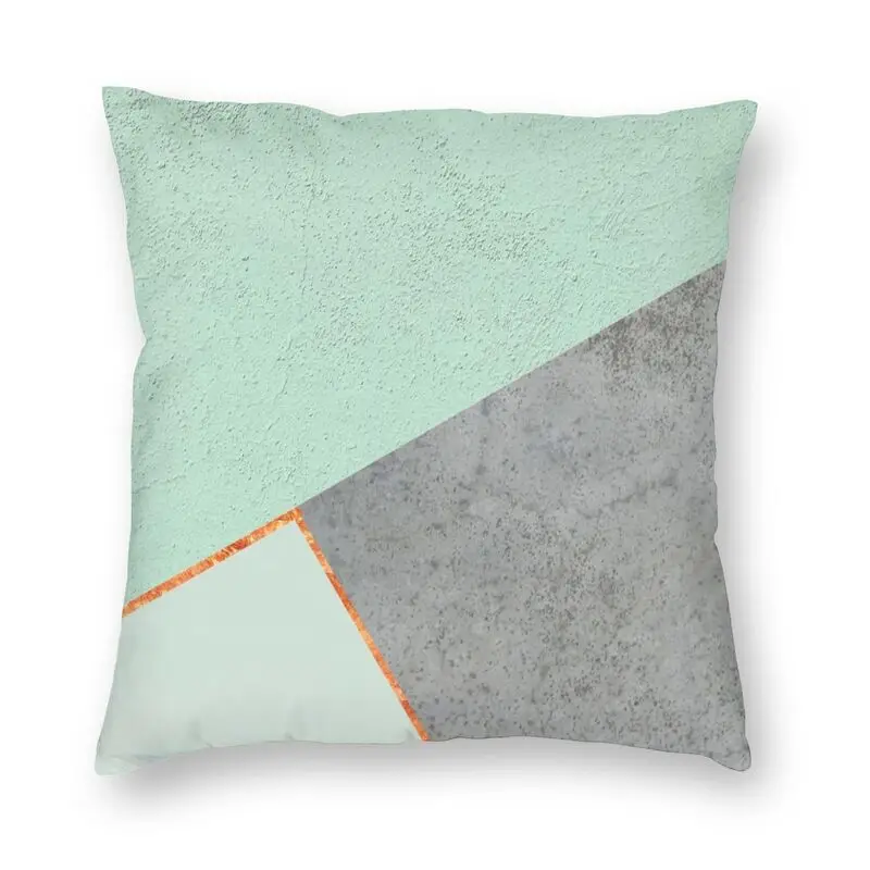 

Мятный медный серый чехол для подушки с геометрическим абстрактным узором, домашний декор для дивана, квадратный чехол с геометрическим уз...
