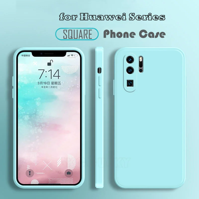Роскошный квадратный чехол для телефона Huawei P20 P30 P40 Lite Mate 20 30 40 Pro Nova 5T 3 3i 7i Y9S Y8p Y9