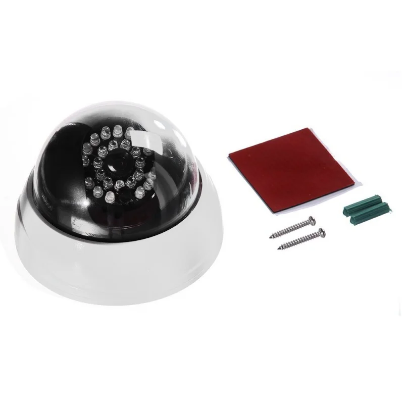 

Indoor CCTV Fake Dummy Dome Security Camera with IR LEDs White