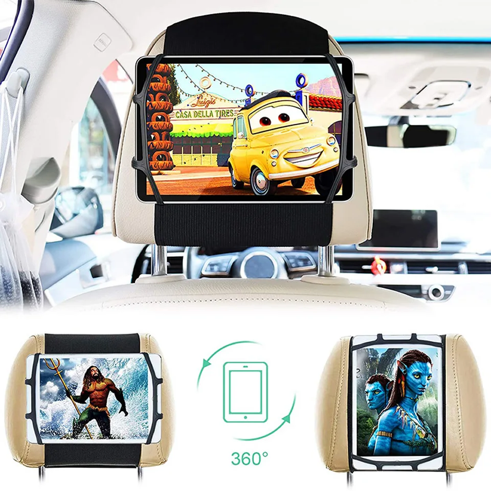 hkgk universal car tablet holder for samsung tablet stand car headrest mount holder 7 10 5 inches for ipad air pro tablet case free global shipping