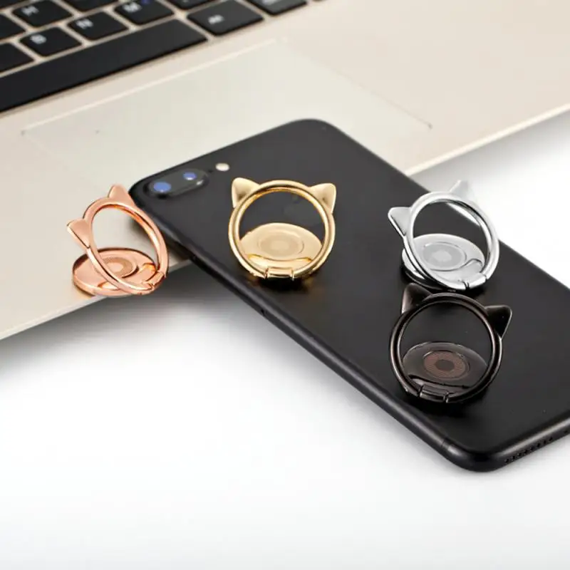Симпатичный держатель из сплава в виде кошачьих ушей на палец для iPhone X 11 Samsung Xiaomi