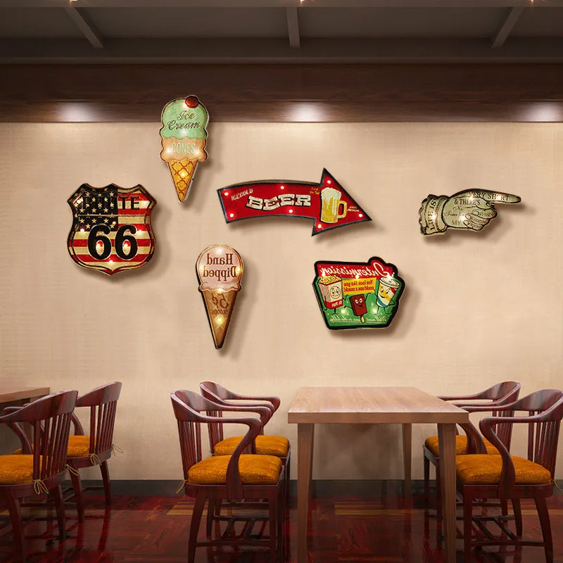 Скандинавский Декор для комнаты Ретро Металлические светодиодные светильники