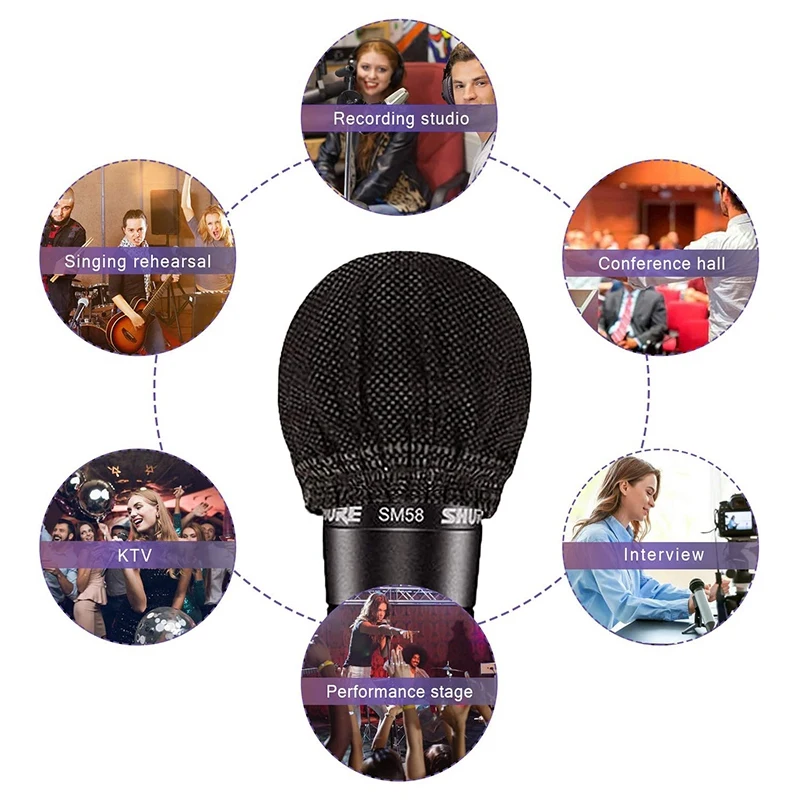 100 Pcs Disposable Microphone Covers Windscreen Mic Handheld Protective Cap For Karaoke | Электроника