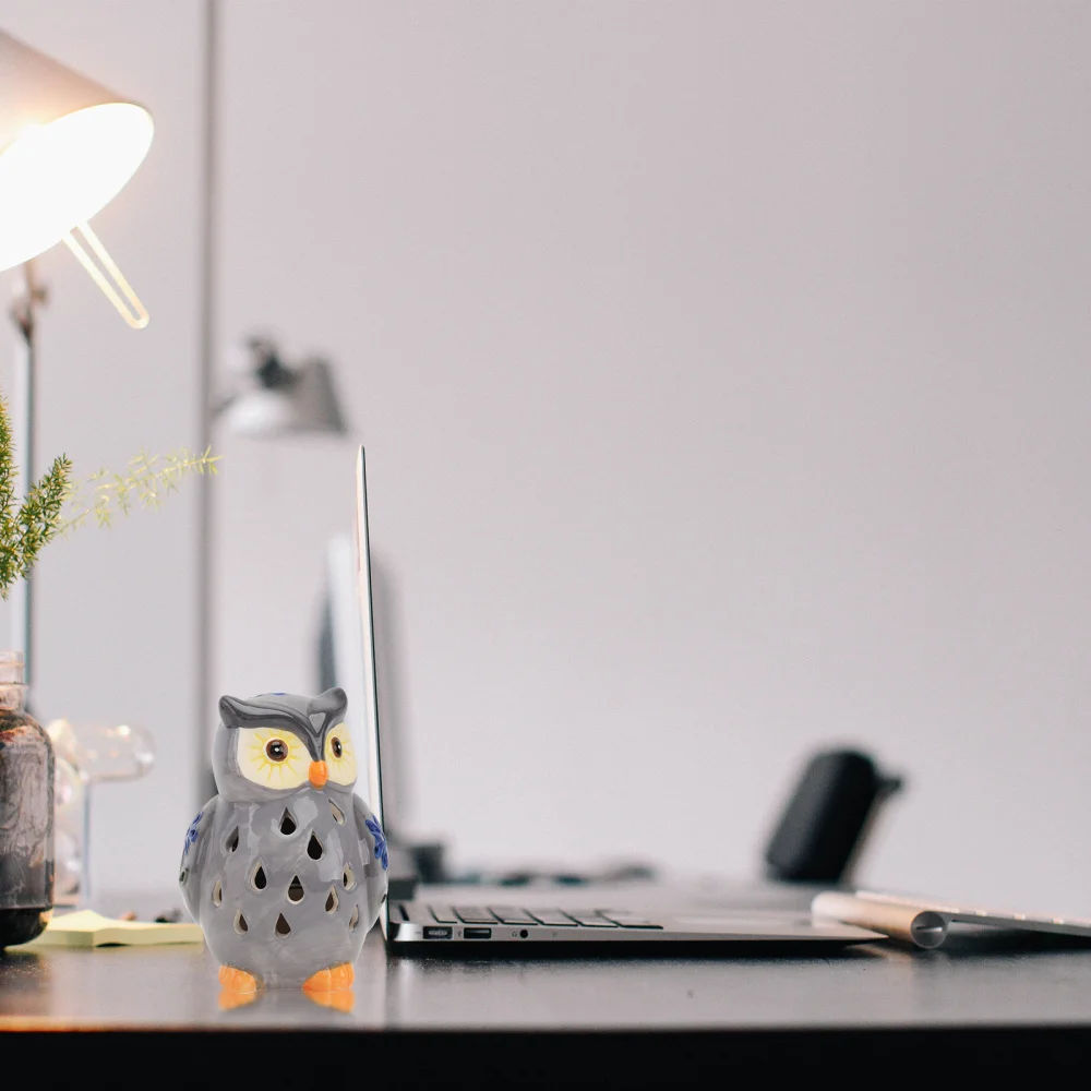 

1PC Garden Yard Solar Owl Light Retro Ceramic Owl LED Lamp Landscape Solar Lamp