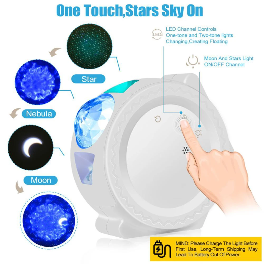 

3 in 1 star night light projector starry sky moon projector galaxy ocean nebula lamp music control for kids Christmas gifts