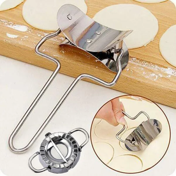 

Stainless Steel Dumpling Maker Mould Kitchen Pastry Tool With Flour Ring Cutter Kitchen Accessories Kitchen Gadget Sets Cuisine