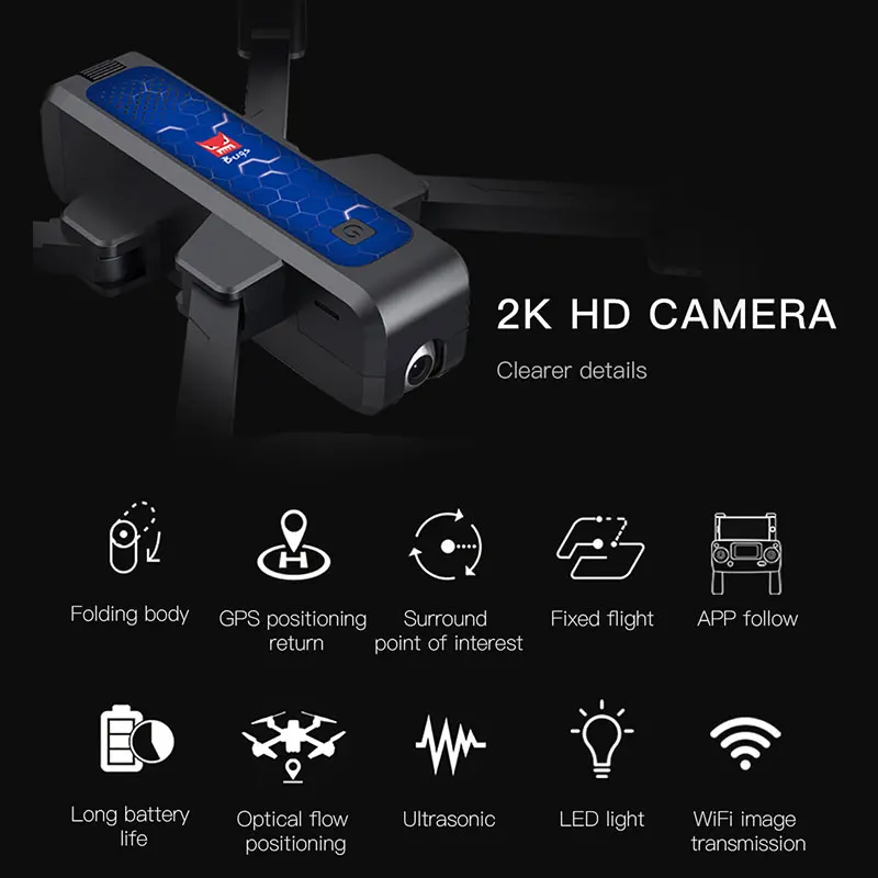 GPS Дрон с 5G Wifi FPV 2K HD камера бесщеточный двигатель Квадрокоптер 1 6 км 25 минут время