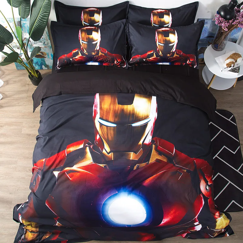 Постельное белье с 3D принтом Железного человека Marvel Мстители комплект