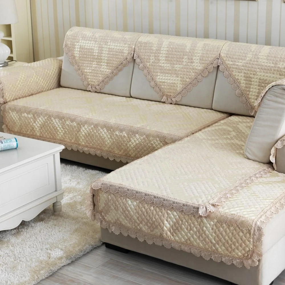 Набор чехлов для диванов стильный жаккардовый Комплект подушек из синели