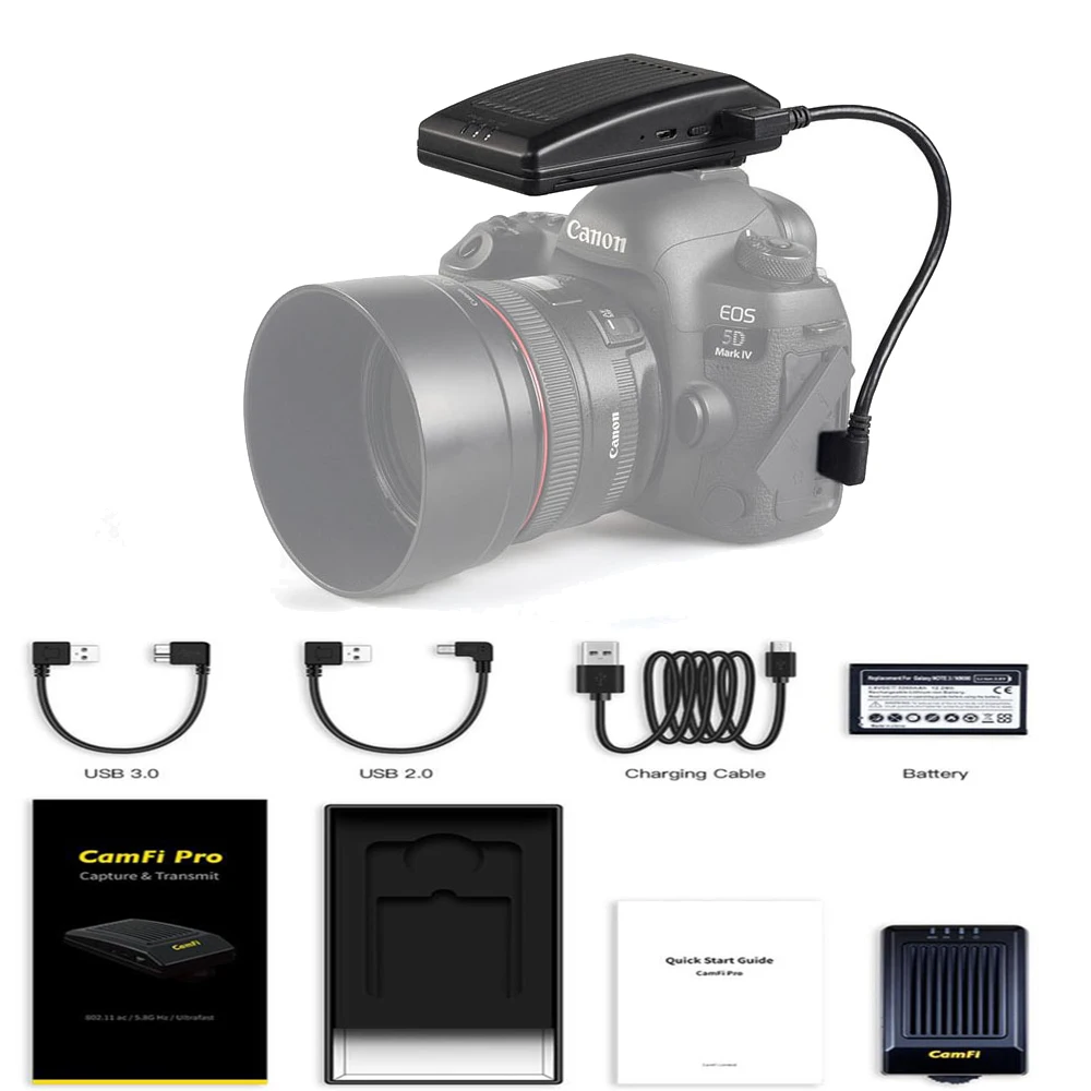 

Беспроводной прибор для съемки с креплением CamFi Pro, пульт дистанционного управления для цифровой зеркальной камеры, приемник для Canon, Nikon, Sony, ...