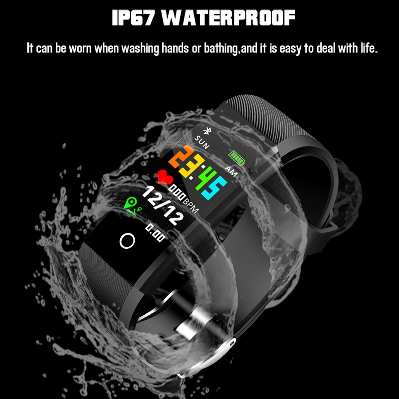 LIGE 2019 новинка фитнес-трекер спортивный умный Браслет IP67 водонепроницаемые часы