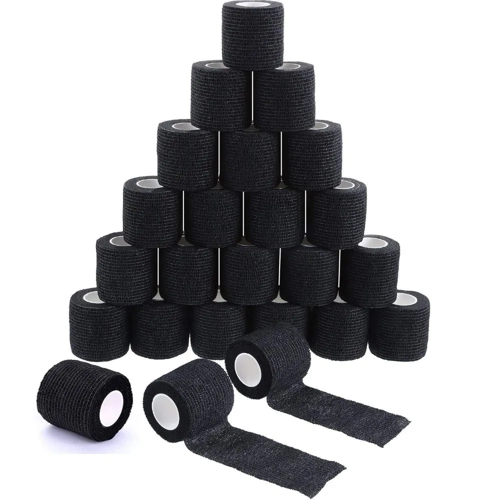 Black Tattoo Grip Bandage Cover Wraps Tapes Nonwoven Waterproof Self Adhesive Finger Wrist Protection Tattoo Accessories