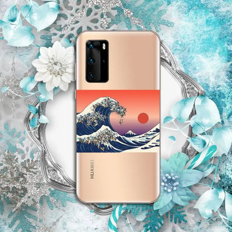 

The Great Wave off Kanagawa Phone Case Transparent for Huawei P honor 8 10i 20 30 40 smart 2019