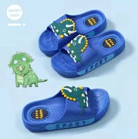 summer new cartoon dinosaur slippers for children non slip soft sole kids slippers for boy summer beach cartoon panda kids shoes