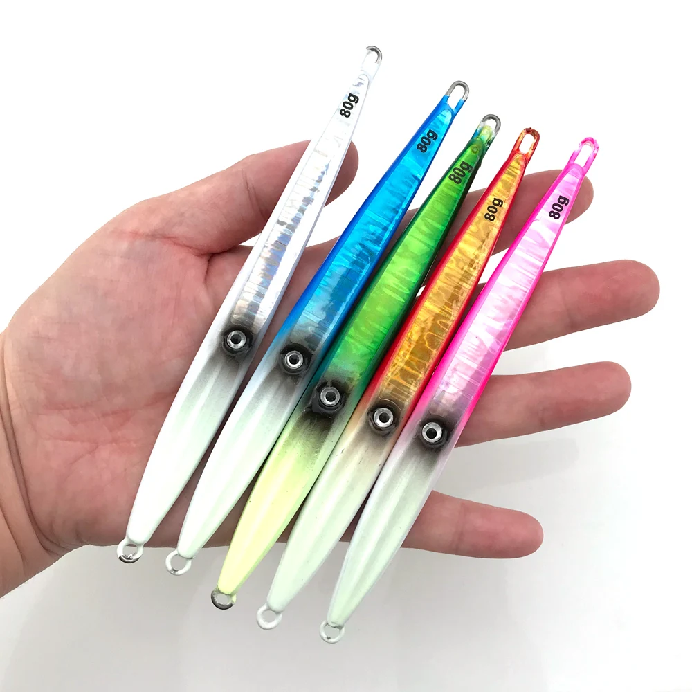 

Hard Metal Lead Jigs 40g 60g 80g Fast Sinking Jig Lure Lead fish Saltwater Artificial Fishing Luminous Metal Jigging Bait Tackle