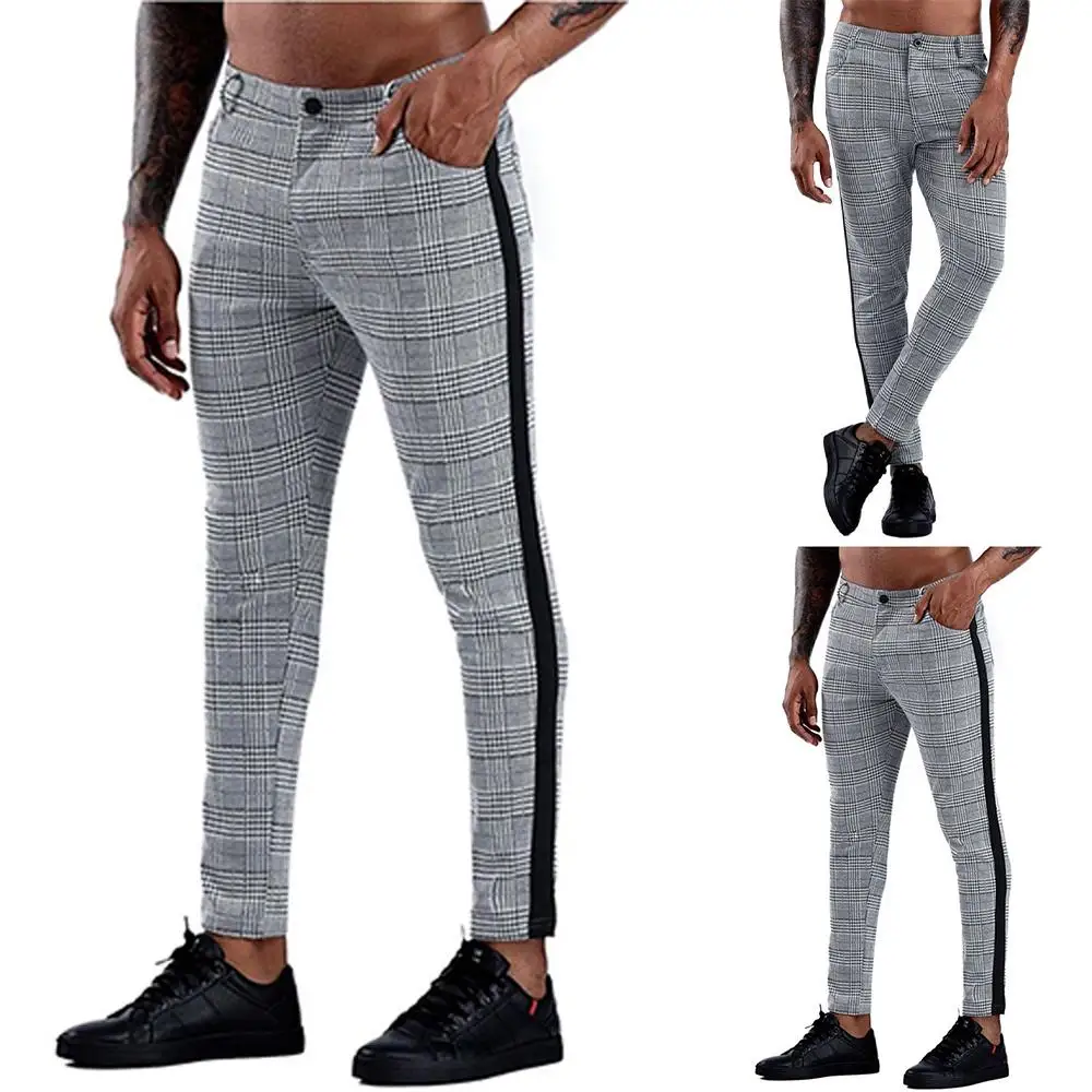 

Plaid Casual Long Pants Work Formal Trousers Outdoor Summer Fashion Bottoms