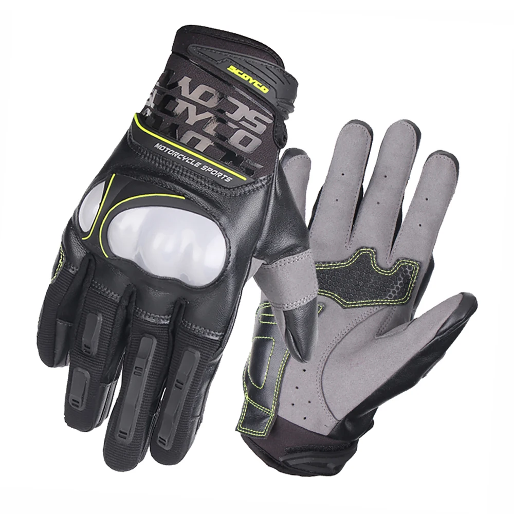 MC49 Green SCOYCO мотоциклетные перчатки летние дышащие Guantes Moto перчатки из углеродного волокна для мотокросса сенсорные функции Guantes Moto перчатки для верховой езды - Цвет: MC49 Green