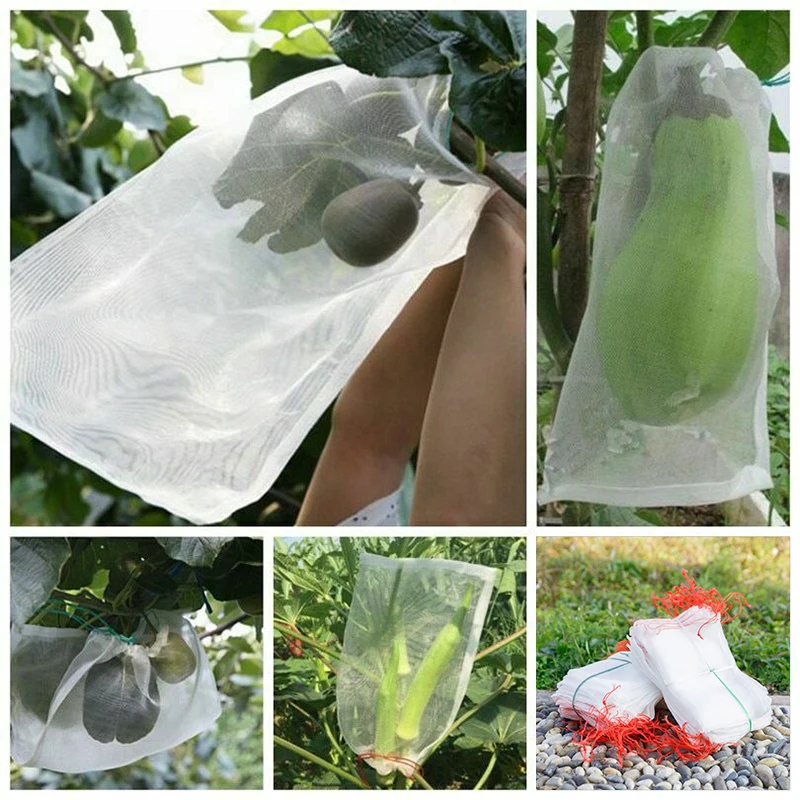 

20pcs Net Bags Sack Protector Gardening Fruits Pouch Cover Transparent Anti Pest