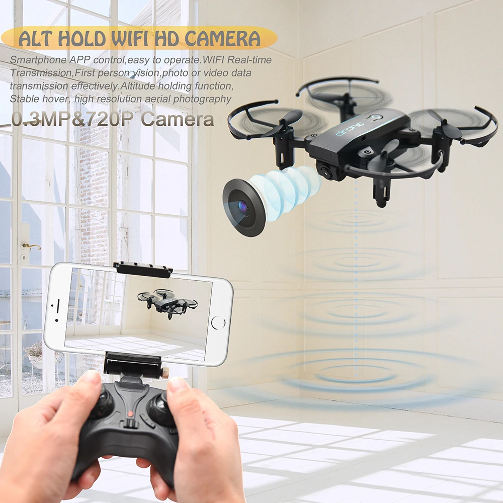 2 4 ГГц мини Дрон с камерой HD 480P 720P Wifi FPV складной Квадрокоптер удержанием высоты