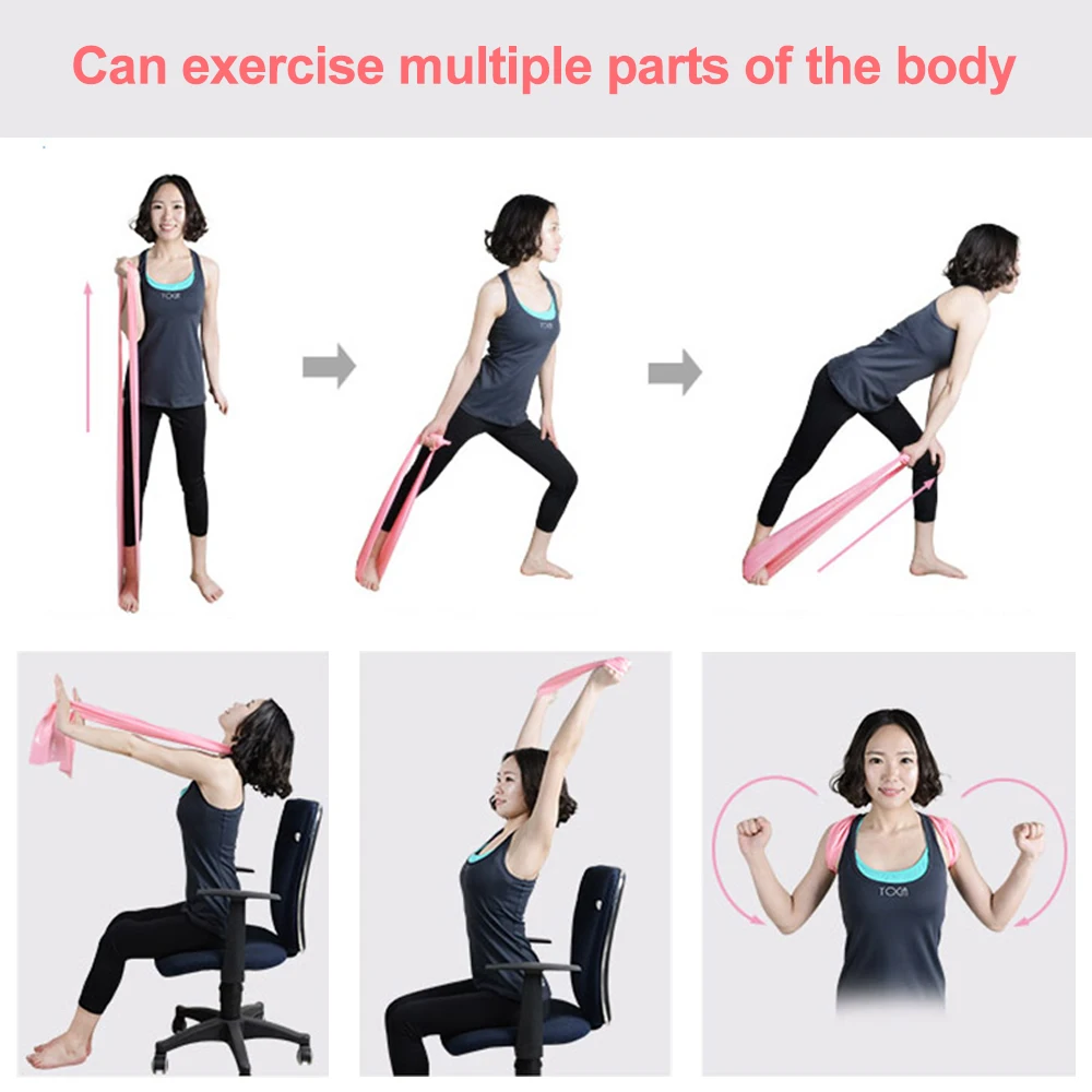 Fitness Exercise Resistance Band Gym Training Rubber Ring Strength Latex Elastic Yoga |