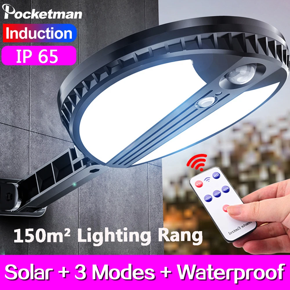 

Светодиодный уличный светильник, 100 Вт, IP65, водонепроницаемый уличный солнечный светильник, для дома, сада, забора, солнечный круглый настен...