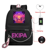 ekipa print women backpack mochila for girl travel school bag rucksack usb charging ekipa shoulder bag for teenage bookbag