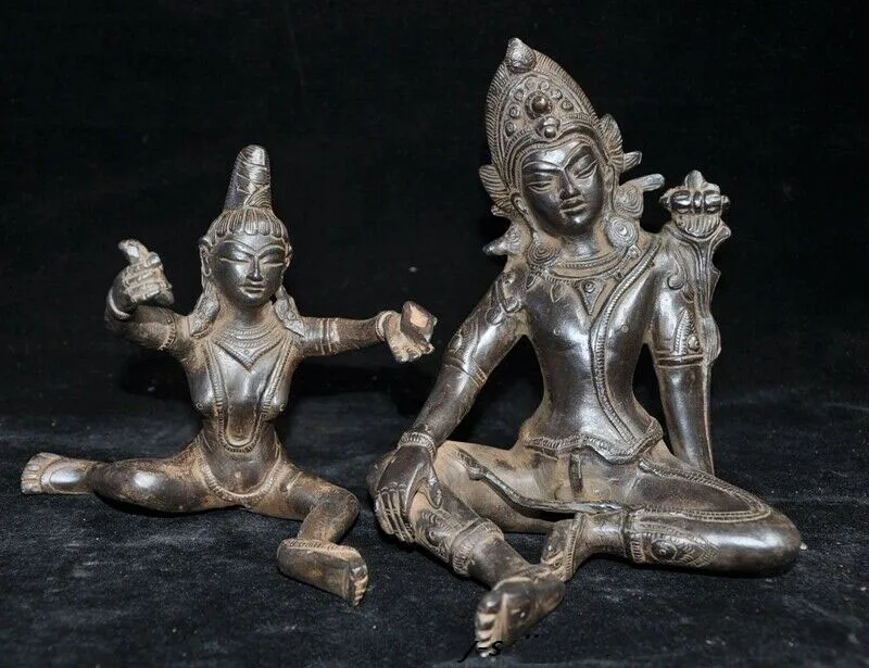 

wedding decoration 8" Old Tibetan Tantra Temple Bronze Hevajra Yab-Yum Mandkesvara Buddha Statue