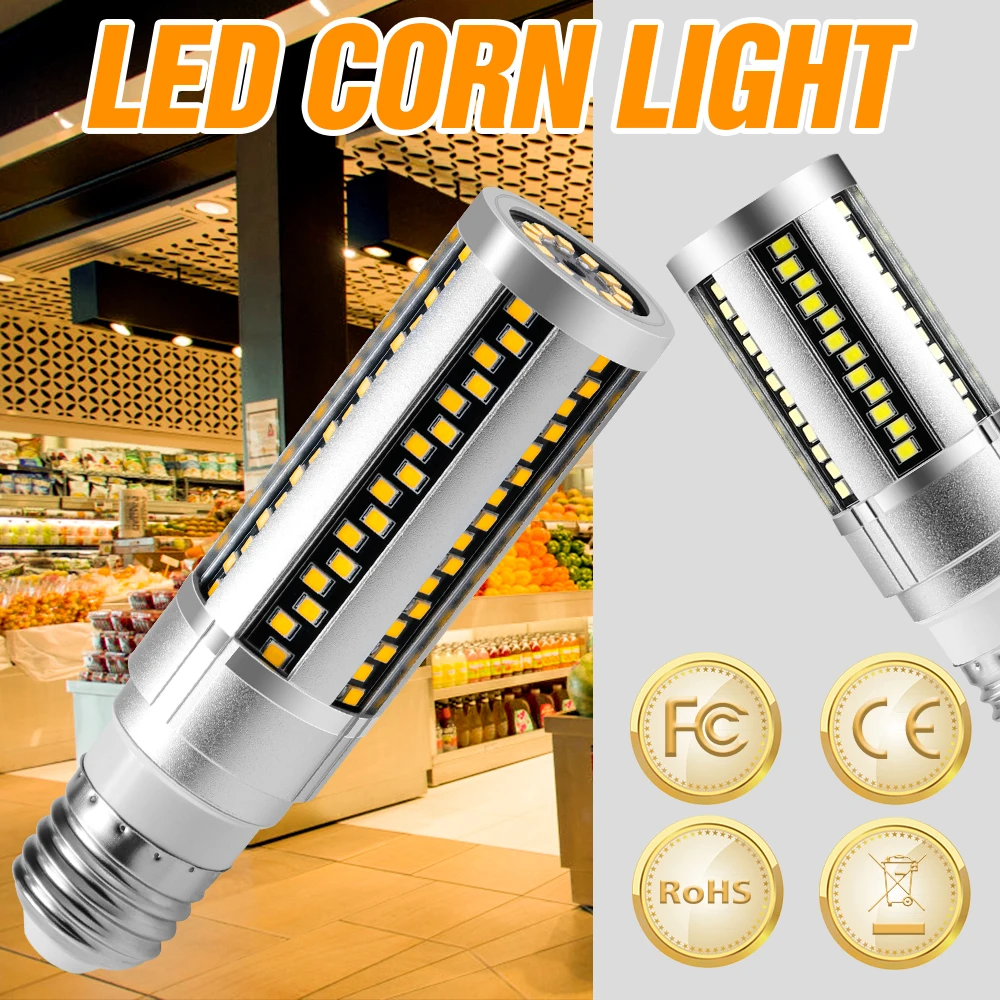

E27 LED Lamp 220V Bulb LED 15W 20W Corn Light 110V High Power Chandelier Candle LED Light Living Room No Flicker Home Lighting