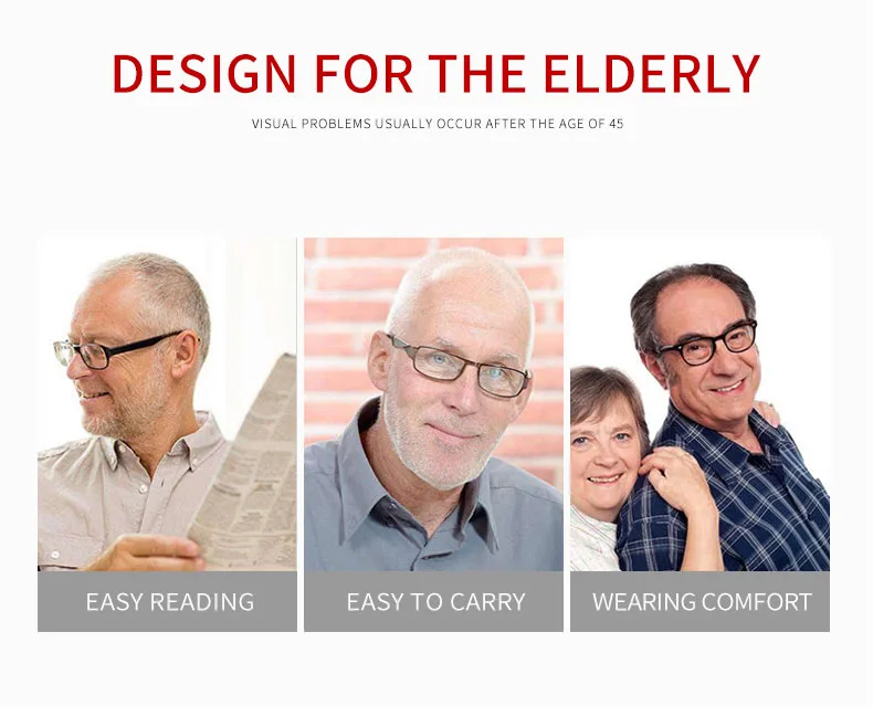 Rectangular Glasses Frame Reading Female Men Women Presbyopia Anti-blue Light Glasses Diopter Hyperopia Prescription Glasses