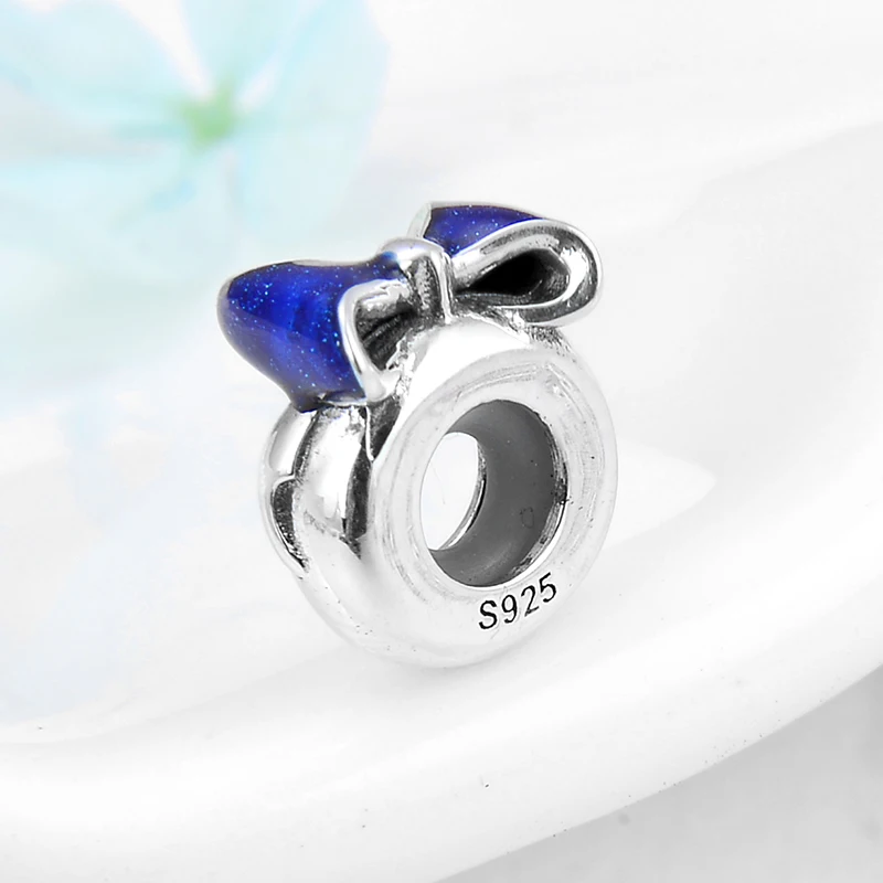 Новинка 2019 стильный браслет из стерлингового серебра 925 пробы с эмалью и голубым