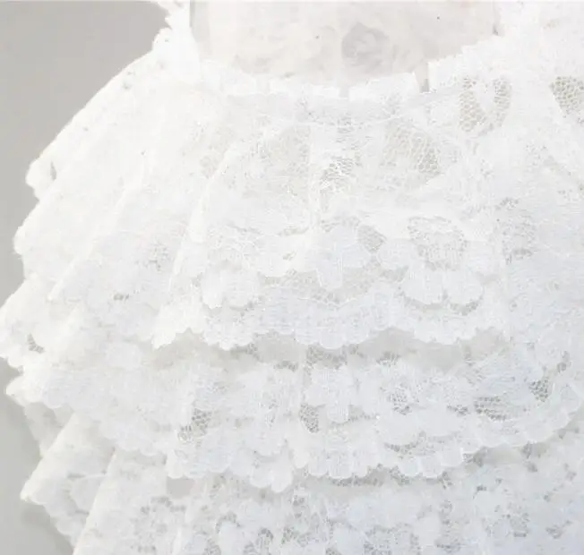 Кружевная 3D аппликация плиссированная лента 1 м белая черная 6 см кружевная ткань