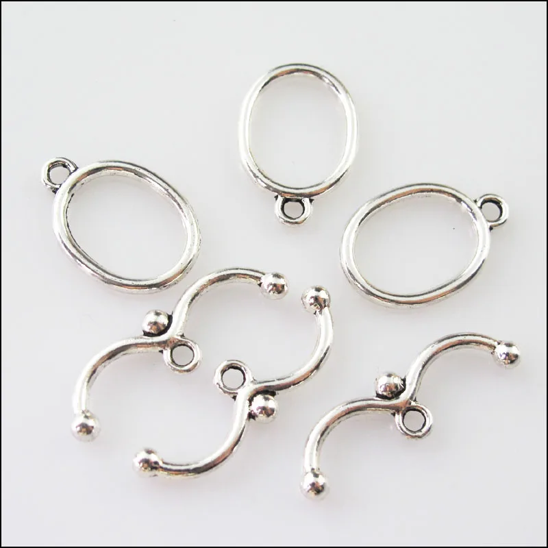 Мода в общей сложности 20 блоков из тибетского серебра и гладкий Овальный Круглый