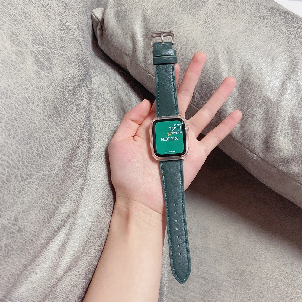 Ремешок из натуральной кожи для iwatch se 6 5 4 3 2 1 42 мм 40 мм|Ремешки часов| |