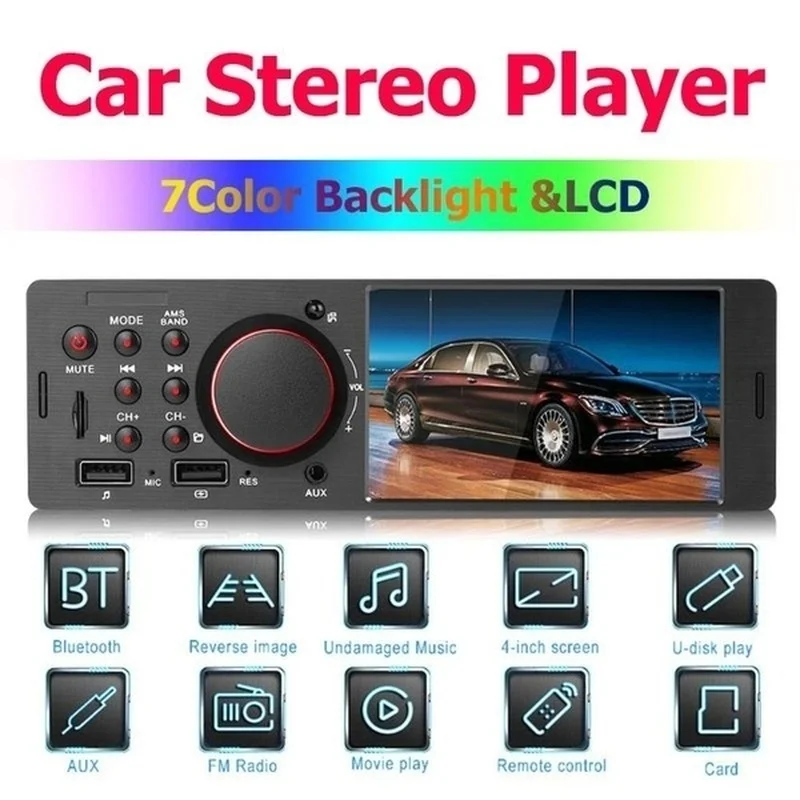Автомагнитола FM плеер Bluetooth свободные руки 1 Din аудио поддержка камеры заднего