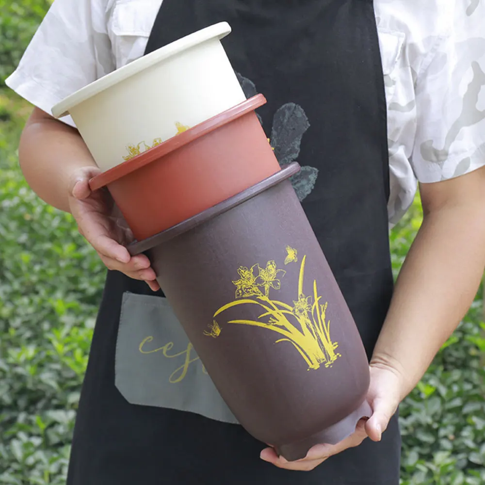 

1Set Durable Artistic Planter Simple Breathable Flowerpot for Home Purple