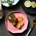 Керамические обеденные тарелки, ГОВЯЖЬЯ тарелка, твердая матовая десертная тарелка, простая и креативная тарелка для салата Akuhome