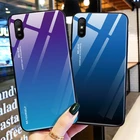 Градиентный чехол из закаленного стекла для Pocophone F1 X3 NFC X2 Red mi Note 10X 4G 9T 9s 10 Pro K20 K30 K30i K40 Mi 11 защитный чехол