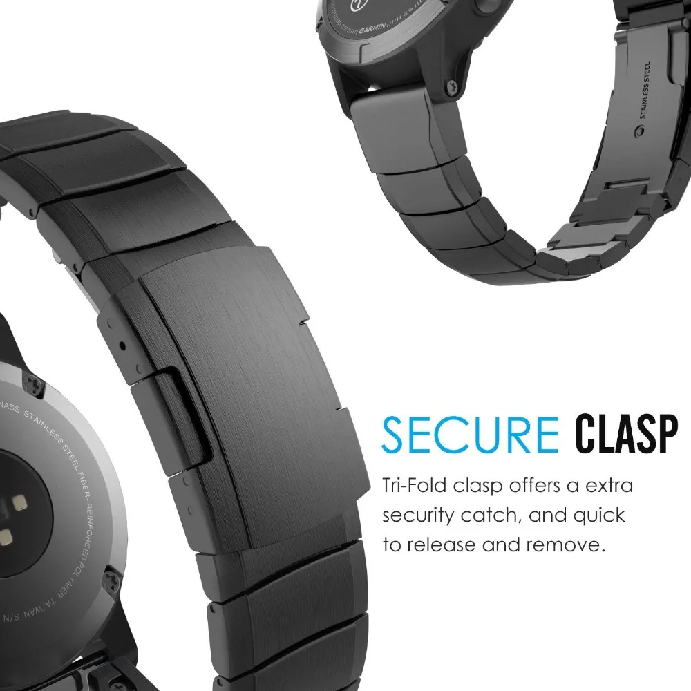 Ремешок для часов из нержавеющей стали 20 мм 22 26 Garmin Fenix 5 5X 5S классический быстрая