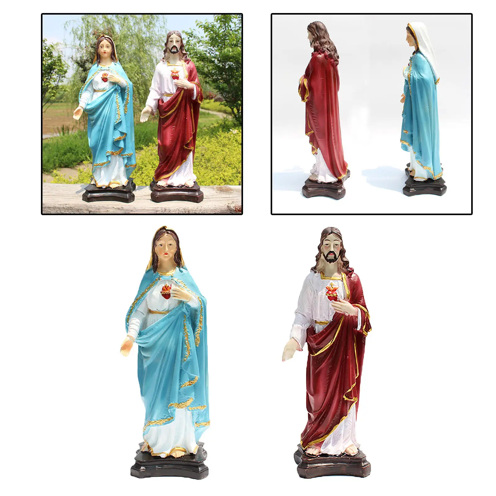 Статуя Иисуса/Марии ручной росписи христианская скульптура статуэтка поделки из